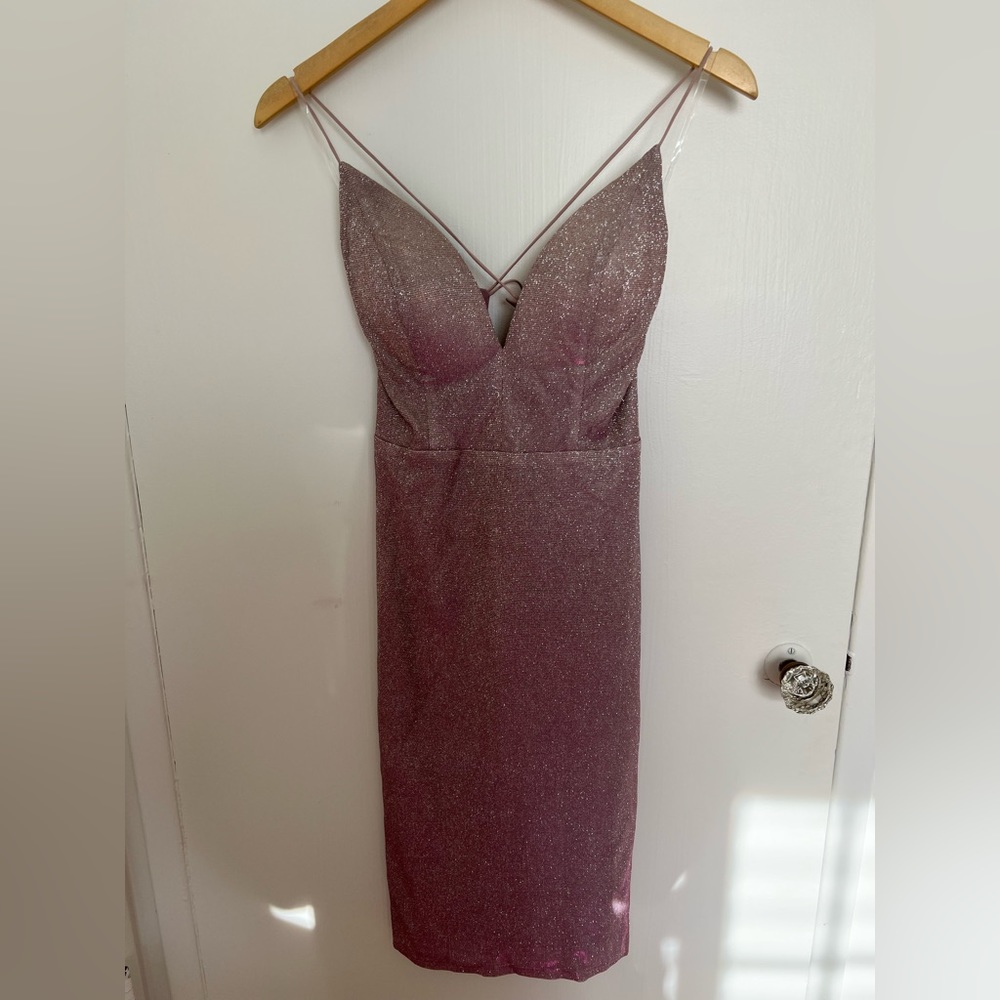 NWT Sparkly Pink Midi Dress